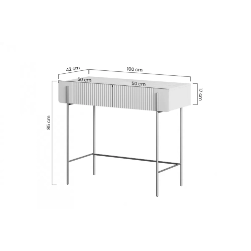 Toaletka Malmi 100 cm z szufladami - kaszmir / czarne nóżki